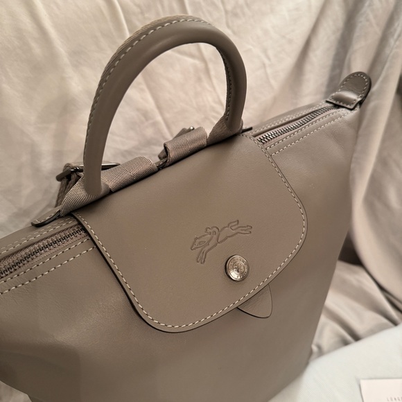 Longchamp Handbags - Longchamp LE PLIAGE full leather BACKPACK in Etoupe/ Turtledove